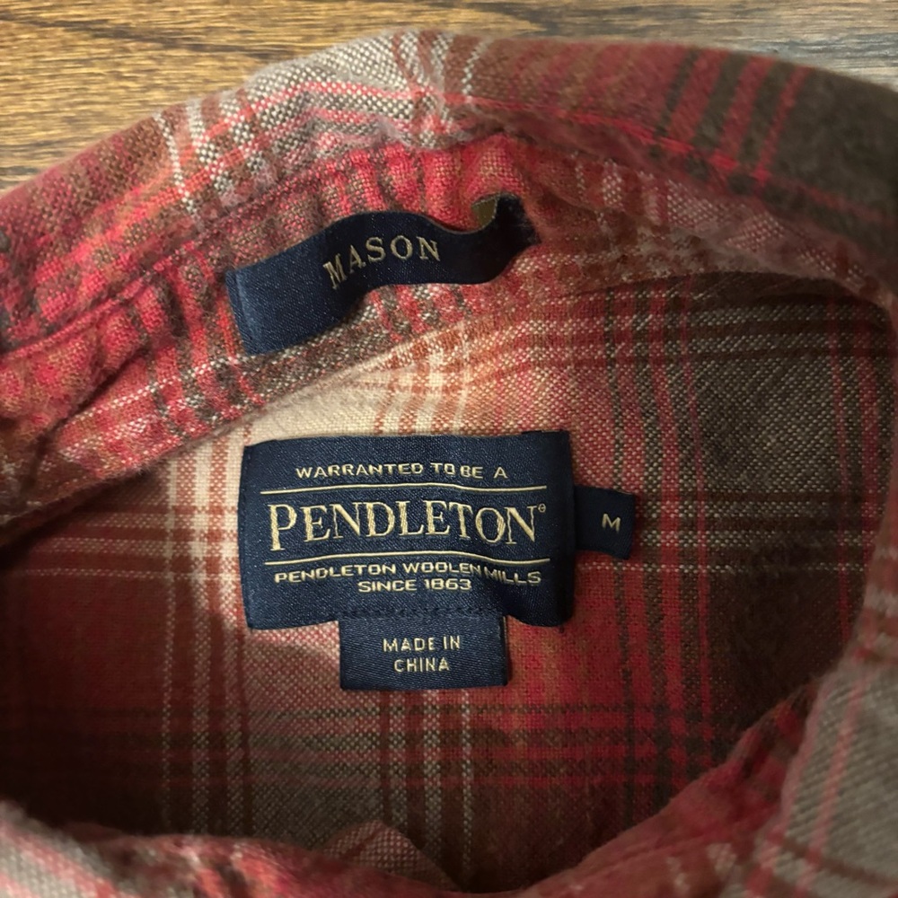 Pendleton Longsleeve Red Plaid Button Down Collar… - image 2